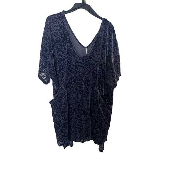 Free People Room of Shadows Velvet Burnout Shift Dress Womens XSBlue Ash - Picture 3 of 7
